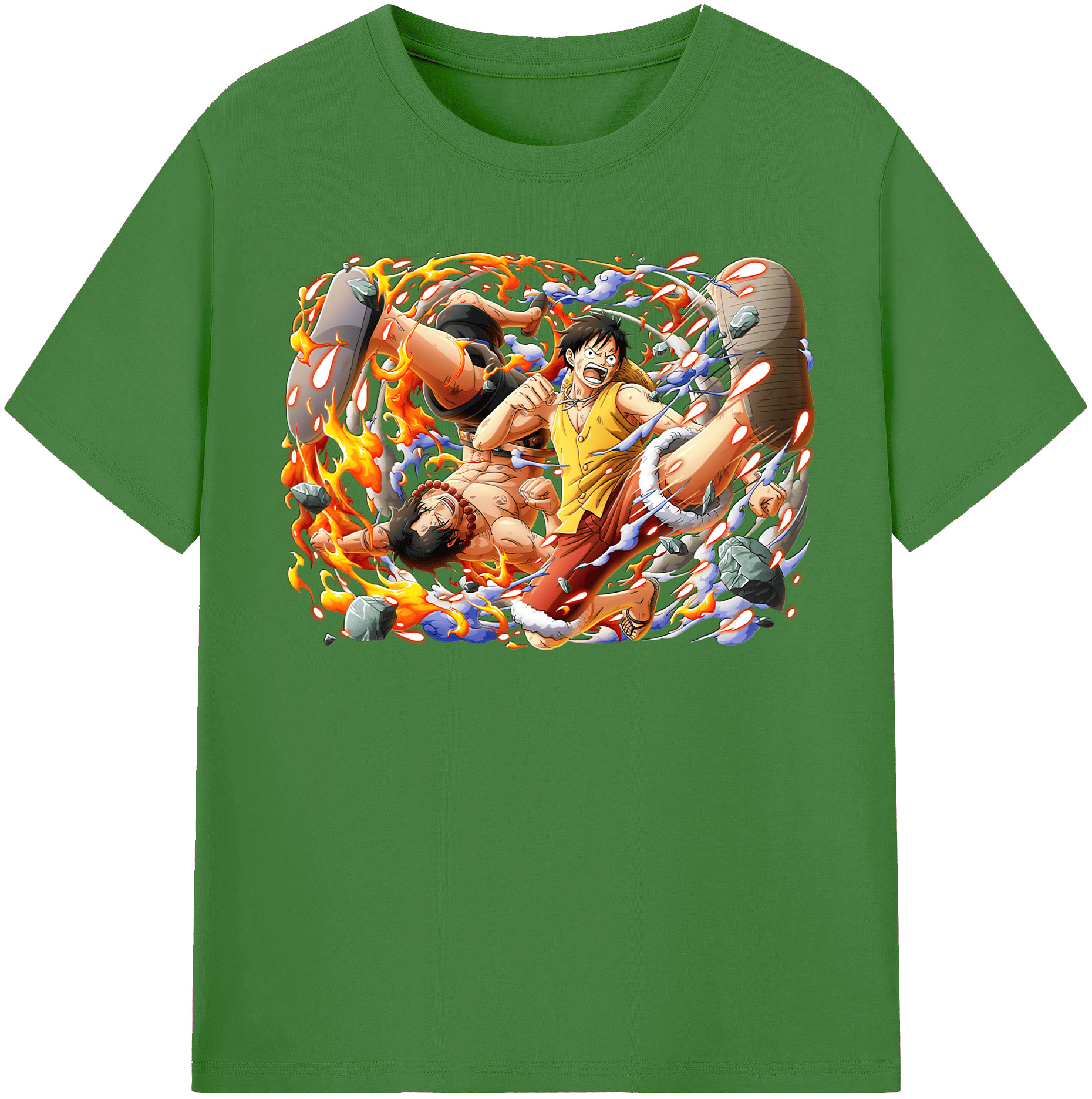 ワンピース モンキー・D・ルフィ ONE PIECE Monkey D. Luffy レディースカジュアルプリントTシャツ（綿100％）